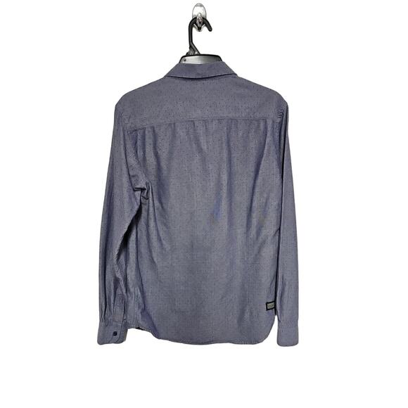 Freedom By Team Poe Mens Med. Button Down Shirt Blue With Red Flecks Branded - Picture 2 of 10